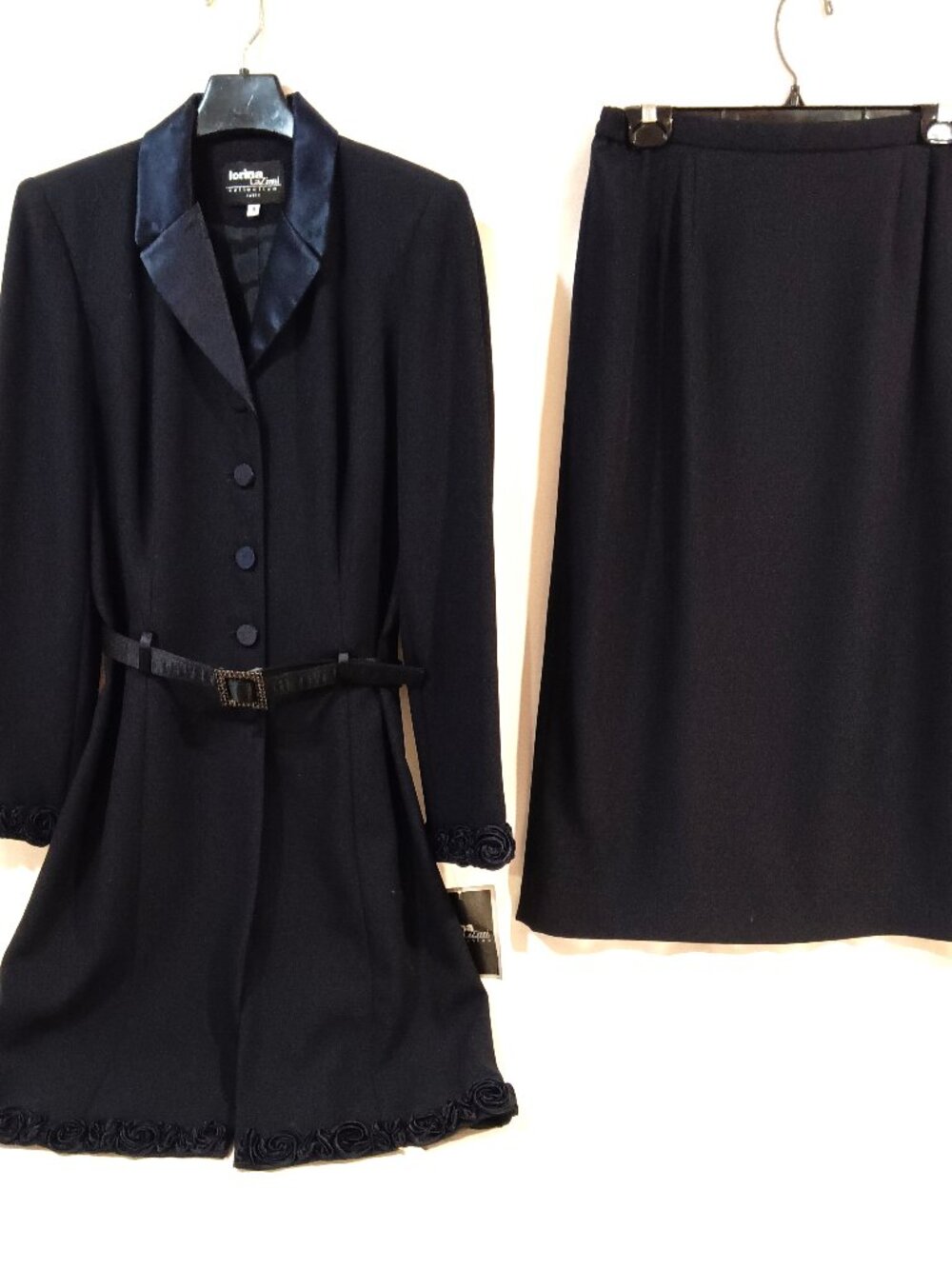 Lorina LaZinni Skirt Suit & Belt Size 8 Fits M Vintage Women 2 Piece Outfit NWT